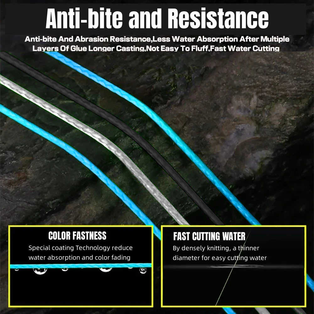 PE-X12 500/300/100M hilo de pescar trenzado 12 hebras súper fuerte suave multifilamento multicolor duradero alambre de agua salada de mar - imagen 3