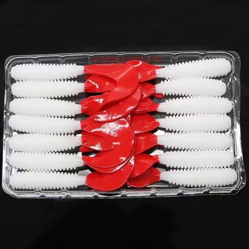 Wobbler Siren para carpa – Silicone blanco 50-70mm con cola roja - imagen 5