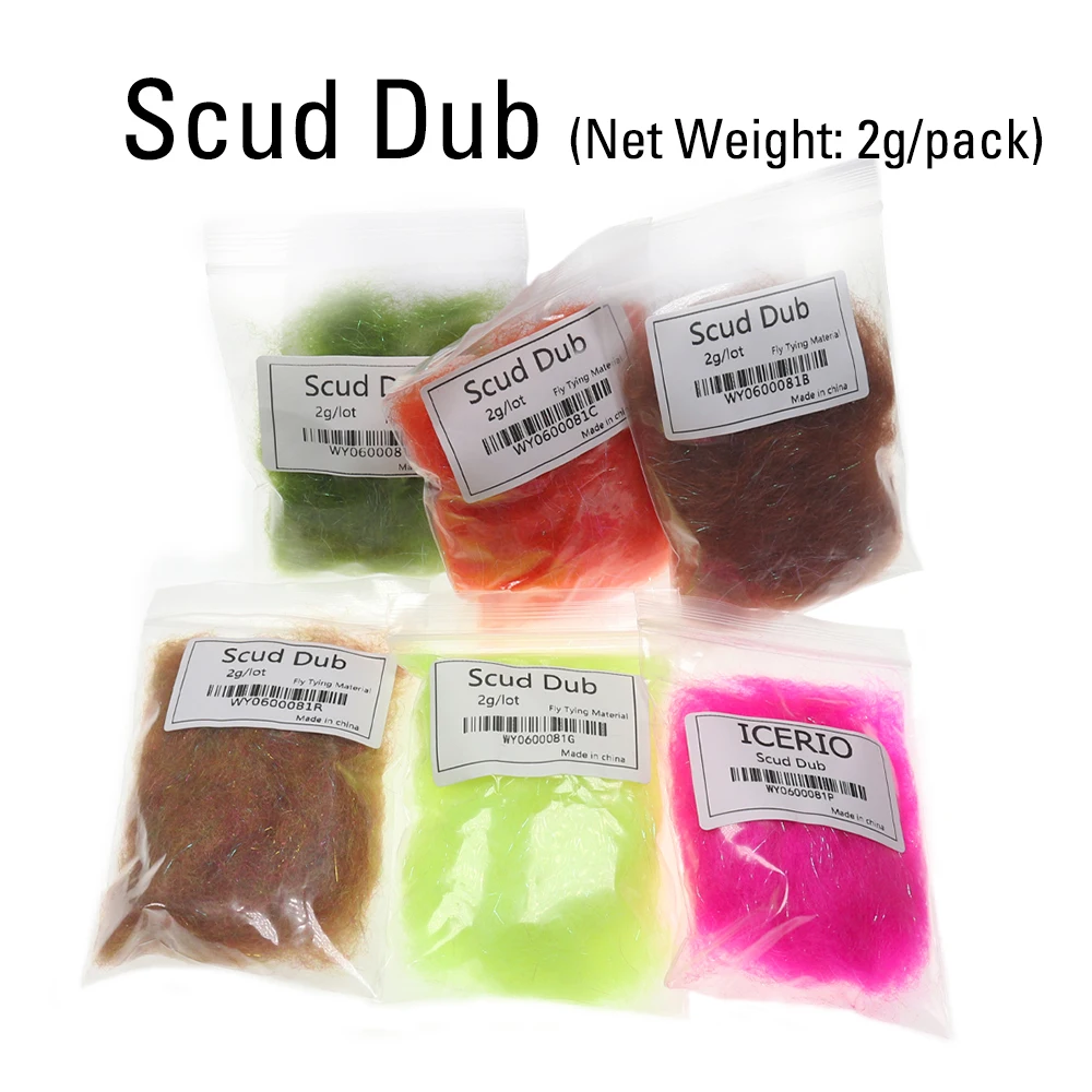 ICERIO, 2 g/paquete, Material de atado de moscas de Ninfa Dub Scud de varios colores para moscas de trucha, señuelo para hacer moscas y camarones - imagen 2