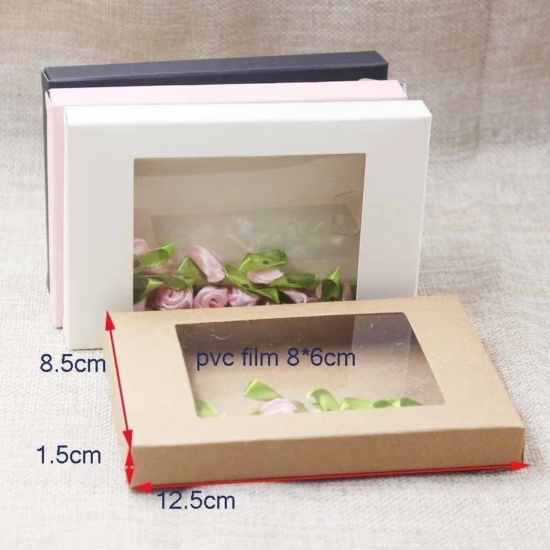 Caja de papel DIY con ventana, caja de regalo de papel, embalaje de pasteles para boda, fiesta en casa, embalaje de muffins, 10 Uds. - imagen 3