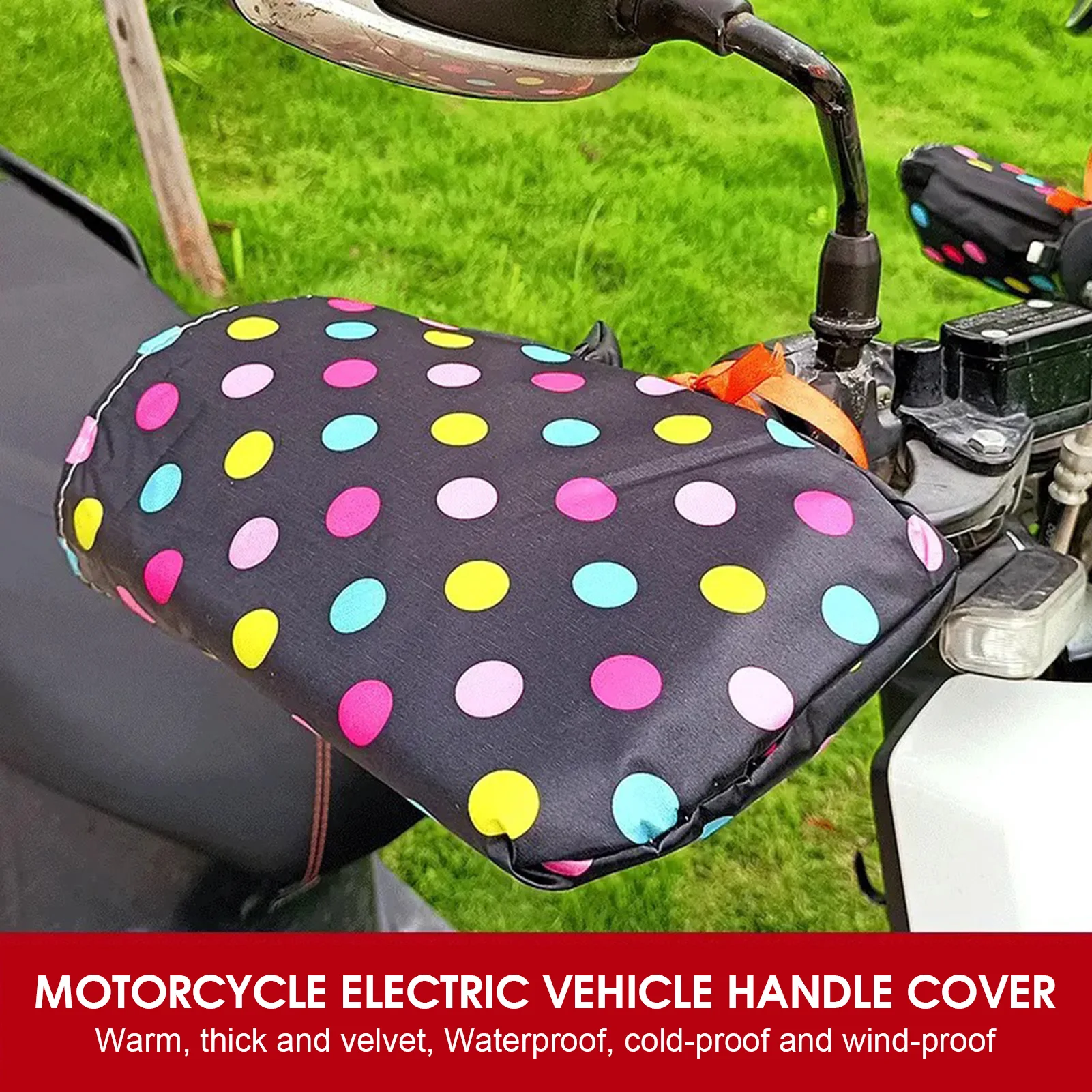 Guantes para manillar de motocicleta, manoplas a prueba de viento para ciclismo al aire libre, accesorios para ciclismo eléctrico, invierno - imagen 5