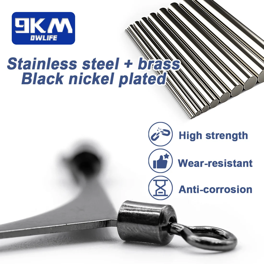 9KM 3 vías giratorios pesca 15 Uds pesca barril rodante giratorios T-Turn Triple pesca giratoria conector de línea cruzada - imagen 3