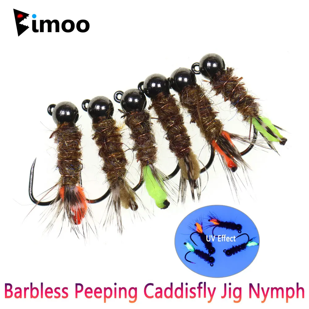 Peeping Caddisfly Jig Head de tungsteno – Ninfa para trucha europea
