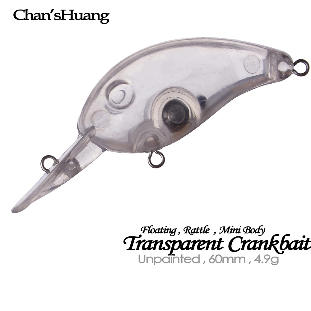 Chan'sHuang Señuelo Crankbait Transparente con Sonajero Flotante