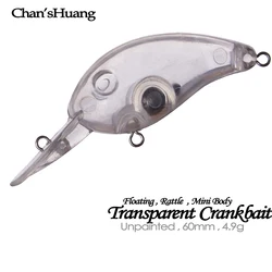 Chan'sHuang Señuelo Crankbait Transparente con Sonajero Flotante