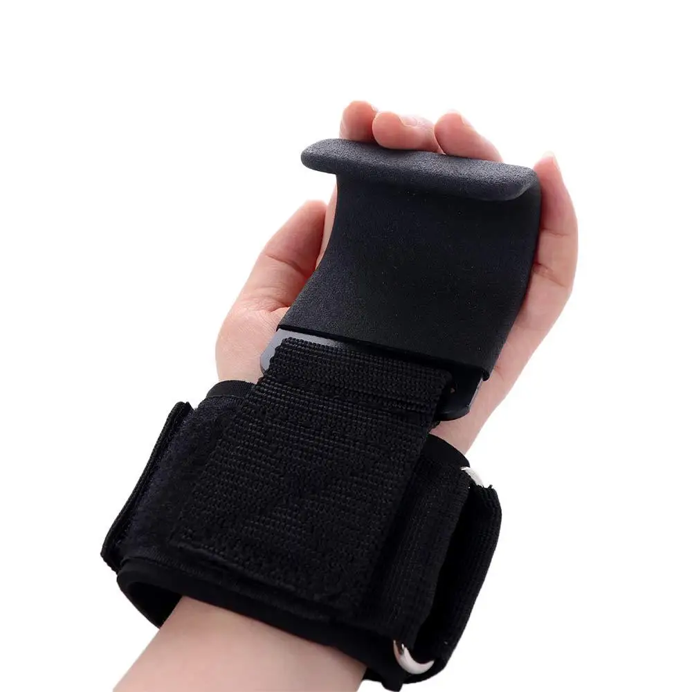 1 par de correas de elevación tipo gancho de dominadas, gancho de agarre de levantamiento de pesas antideslizante ajustable, protector de muñeca de energía auxiliar suave estable - imagen 2