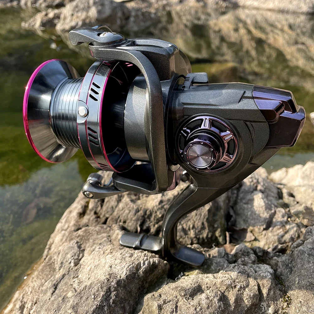 Carrete de Pesca giratorio YO, rueda distante de agua salada, arrastre de 20-30kg para tiro de larga distancia, Pesca de Surfcasting, Pesca 9000 10000 12000 - imagen 4