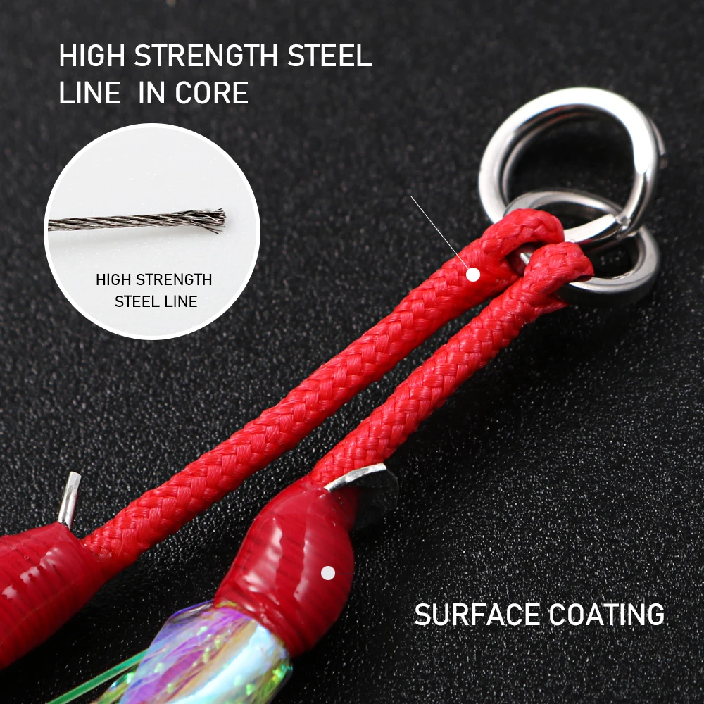 JIGGING PRO 1/0 2/0 3/0 4/0 anzuelos de doble asistencia de alta resistencia núcleo de alambre de acero anzuelos de Jigging aparejos de pesca luminosos de agua salada - imagen 3