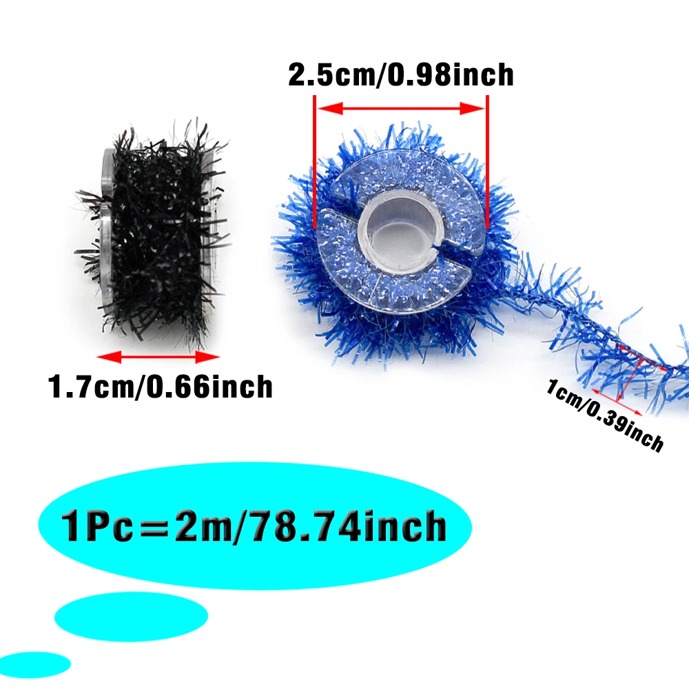 Oropel de atado de moscas, línea de chenilla de cristal, Flash de cristal, materiales realistas de atado de moscas de chenilla para Streamer y Nymph - imagen 4