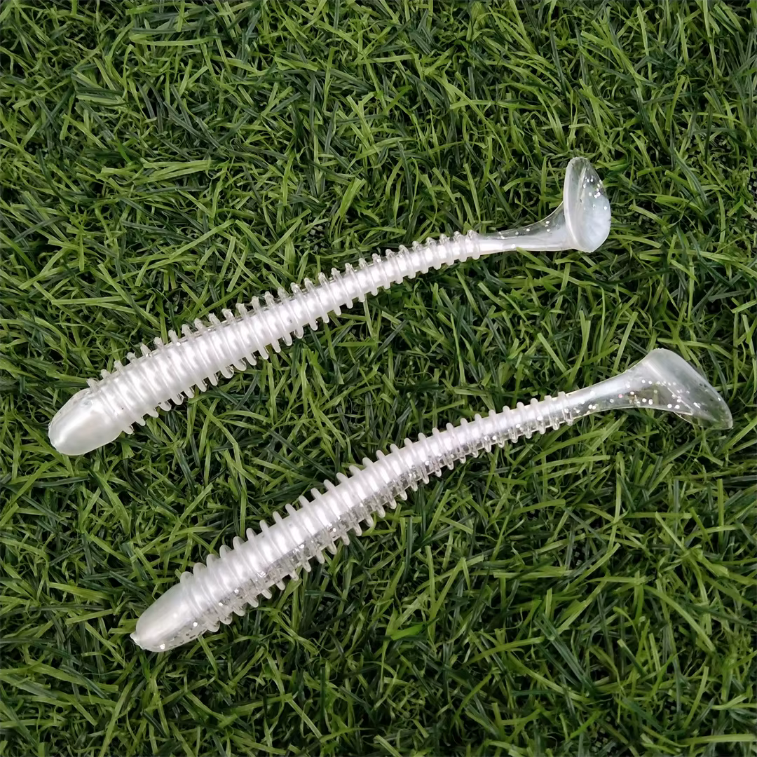 Swolfy 40 Uds 10cm 4,3g señuelos de gusano suave cebo de silicona Swimbait cebo Wobblers de peces de mar productos para aparejos artificiales de pesca - imagen 3