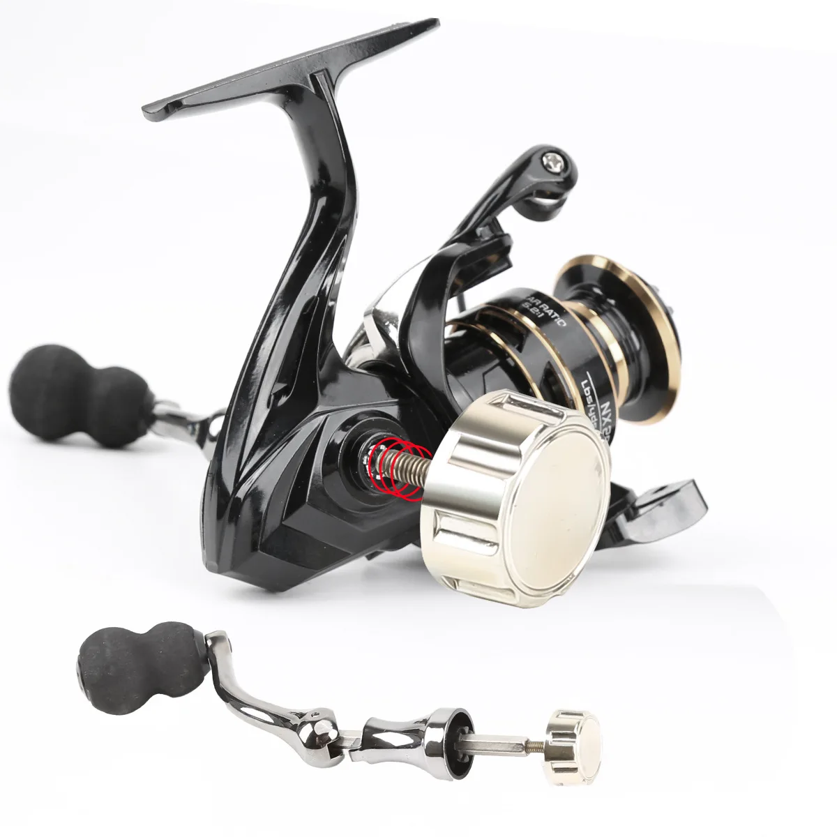 Nuevo Ruedas giratorias de oro negro, ruedas de lanzamiento de largo alcance de Metal, ruedas de poste de mar, carrete de sedal - imagen 5