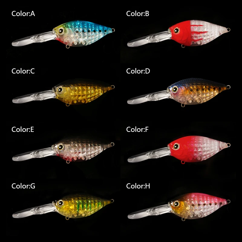 LETOYO-señuelo de pesca láser 3D, cebo de manivela con pintura colorida para trucha, lubina, perca, buceo profundo, cebo Artificial para agua dulce, 10g - imagen 5