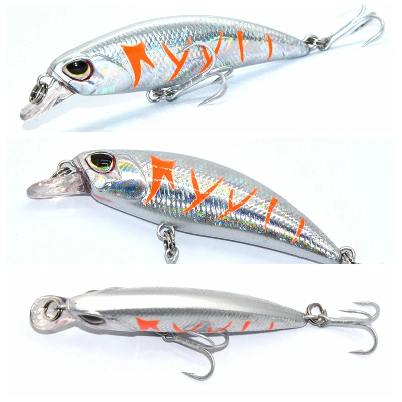 TAKEDO 5CM 4G Minnow Bait Pesca en el mar Señuelo hundido cebo duro con 12 #   Anzuelos triples Wobbers Crank Baits para trucha bajo - imagen 3