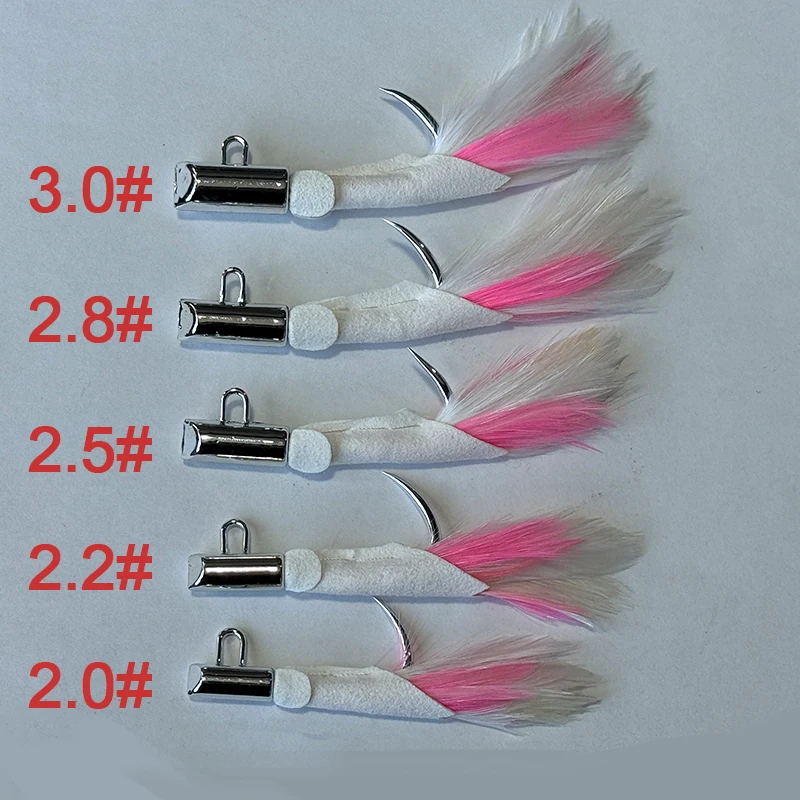 TAKEDO HT01 Anzuelo de piel de venado galvanizado para pesca en el mar 2.0 #   2.2 #   2.5 #   2.8 #   3.0 #   Anzuelo de pesca Jigging Big Game Shark Tuna Hook - imagen 3