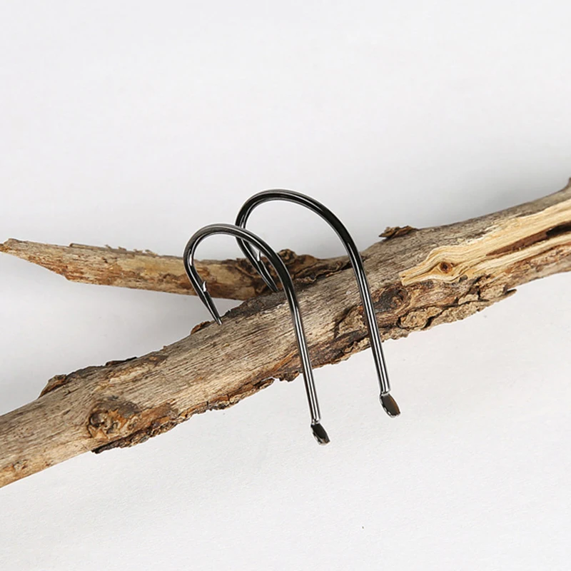 1000 Uds. Suministros de Pesca anzuelos de cabeza plana con púas mango largo vástago aparejos de Pesca de carpa cruciana anzuelos de Pesca de alta calidad - imagen 3