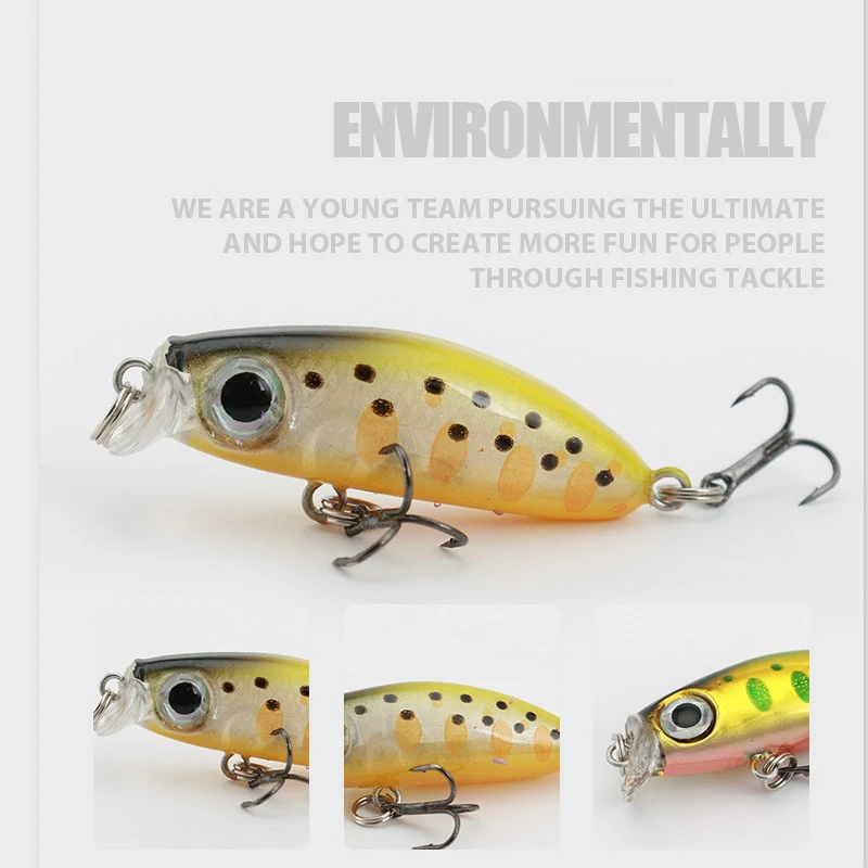 1 Uds mini Minnow Señuelos de Pesca Wobblers 4,2 cm 2,8g hundimiento lento trucha cebo duro Artificial lubina Crankbait aparejos de pesca de carpa - imagen 2