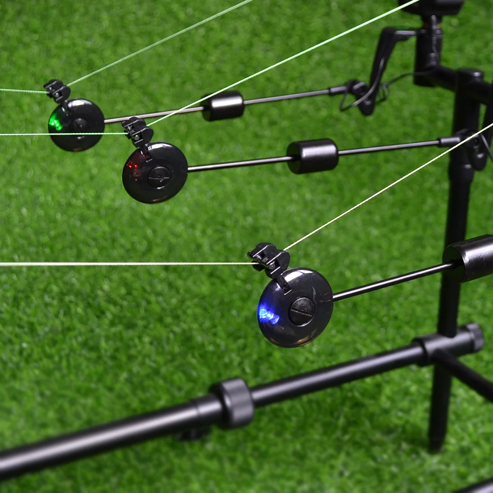 Hirisi-Swingers LED para pesca de carpa, indicador de caída de 4 colores en caja con cremallera, equipo de pesca B2022 - imagen 2