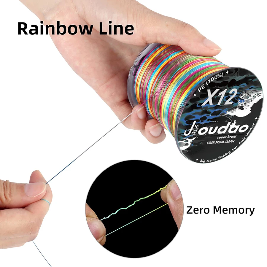 Línea de pesca trenzada de 12 hebras, línea trenzada resistente a la abrasión de 1000m y 1500m, línea de fundición larga y suave extremadamente delgada para agua salada - imagen 3