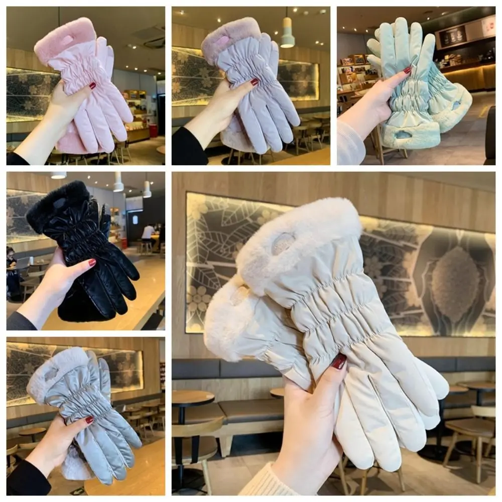 Guantes acolchados gruesos de oso pequeño para mujer, acolchado transpirable, forro polar térmico de invierno, resistente al viento y al frío - imagen 4