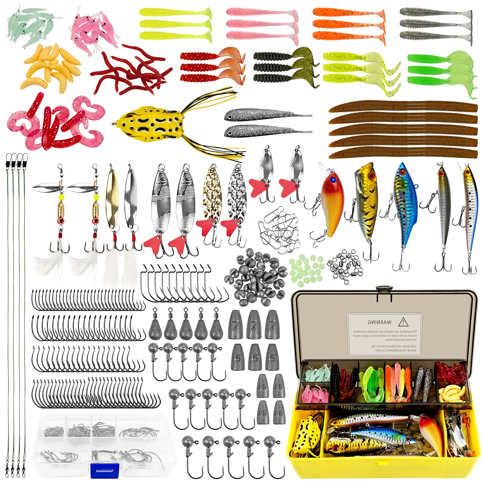 Kit de pesca Free Fisher con vinilos, cucharillas y plomos