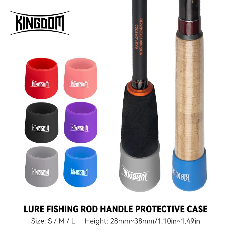 Kingdom Lure-funda protectora con mango de caña de pescar, tapón de varilla de silicona ajustado, Protector inferior, accesorios para aparejos de pesca, 1 Uds.