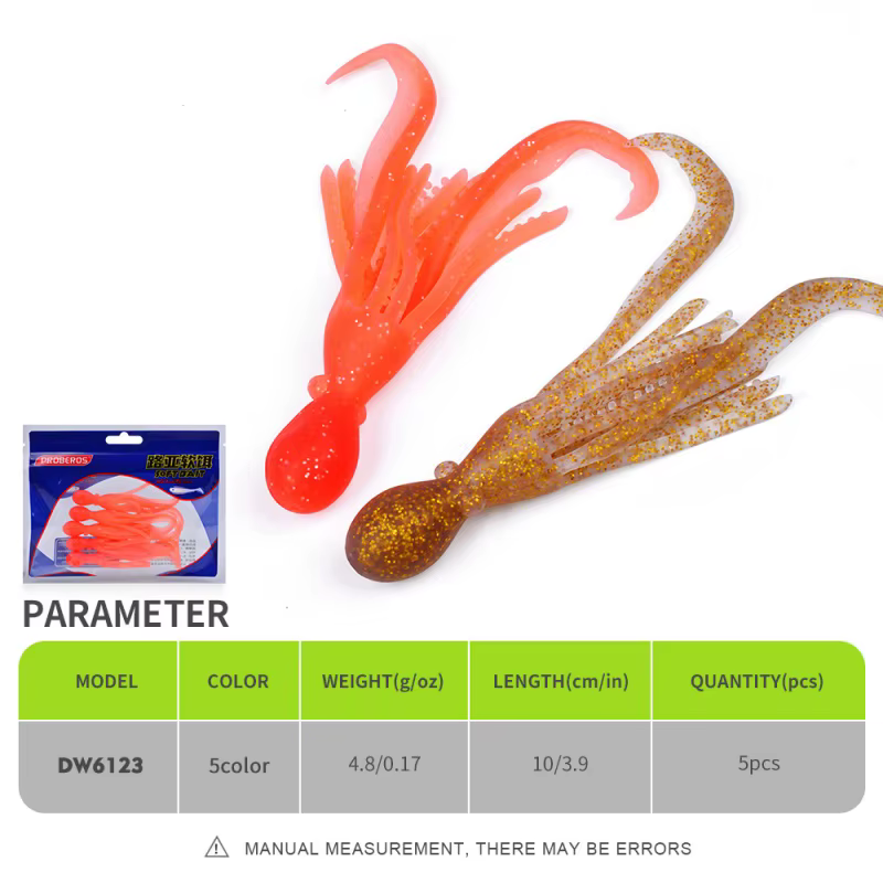 5 uds 10CM/4,8g cebo de calamar pulpo de alta elasticidad, cebo altamente flexible, cebo suave, swingman, equipo de Pesca, Pesca - imagen 4