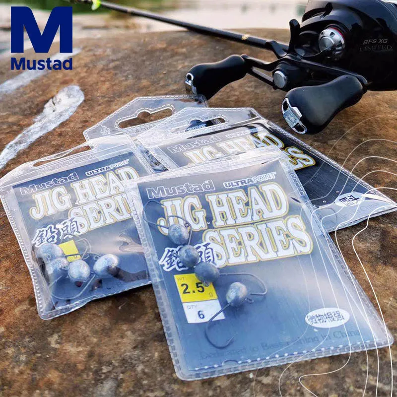 Mustad Jig Head Hook raíz pesca gusano suave carretera Subbass 1,5g a 5g 5 o 6 accesorios de pesca por bolsa - imagen 2