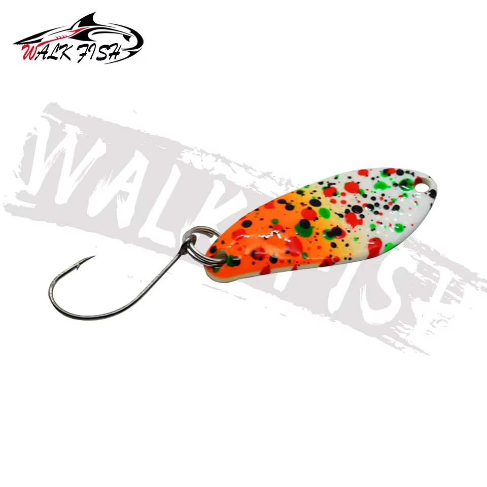 WALK FISH 1 Uds 3g 31mm señuelo de pesca de Metal lentejuelas lentejuelas de Metal de colores cebo de pescado cebo duro trucha de agua dulce lentejuelas de boca de caballo - imagen 4