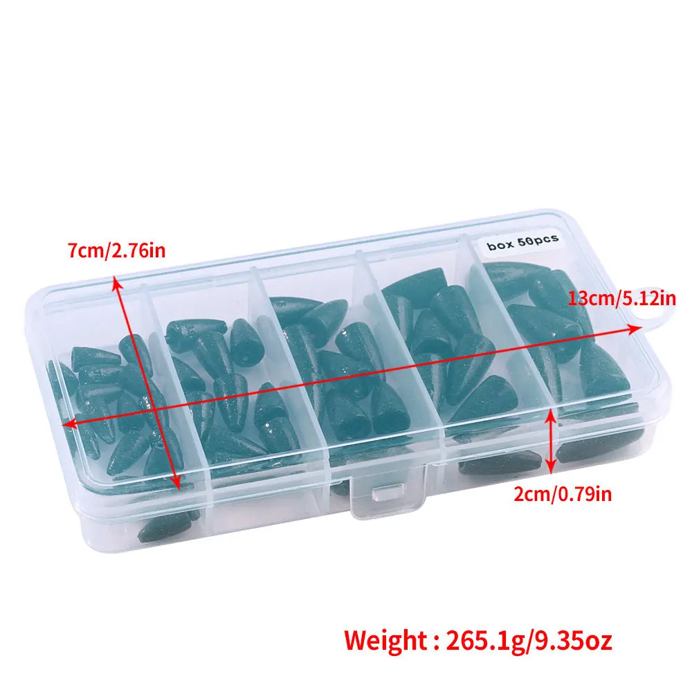 50 Uds pesca de lubina Texas Rigs aparejos de pesca pesas plomo gusano pesca plomo 2g 3,5g 5g 7g 10g 14g 20g plomo de pesca - imagen 3
