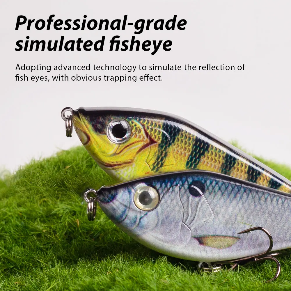 Hanlin 80mm/15,5g hundimiento lento Glide Jerkbait Wobblers señuelo de Pesca almizclado Lucio señuelos para lubina Lucio Pesca cebo duro aparejos - imagen 5