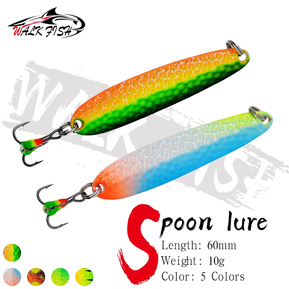 WALK FISH 1 Uds 10g cuchara de Metal señuelo de pesca en hielo cebo con lentejuelas pesca de invierno cebo Artificial cebo Artificial equipo de pesca
