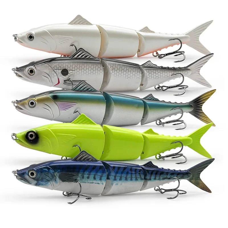 Señuelo articulado 3 secciones para lucio – Minnow gigante flotante 111g - imagen 3