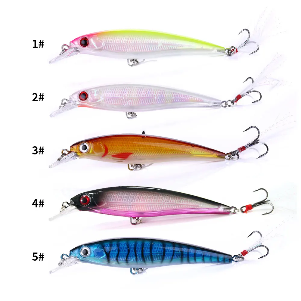 Señuelo duro minnow 11 cm para lubina y lucio con plumas - imagen 5