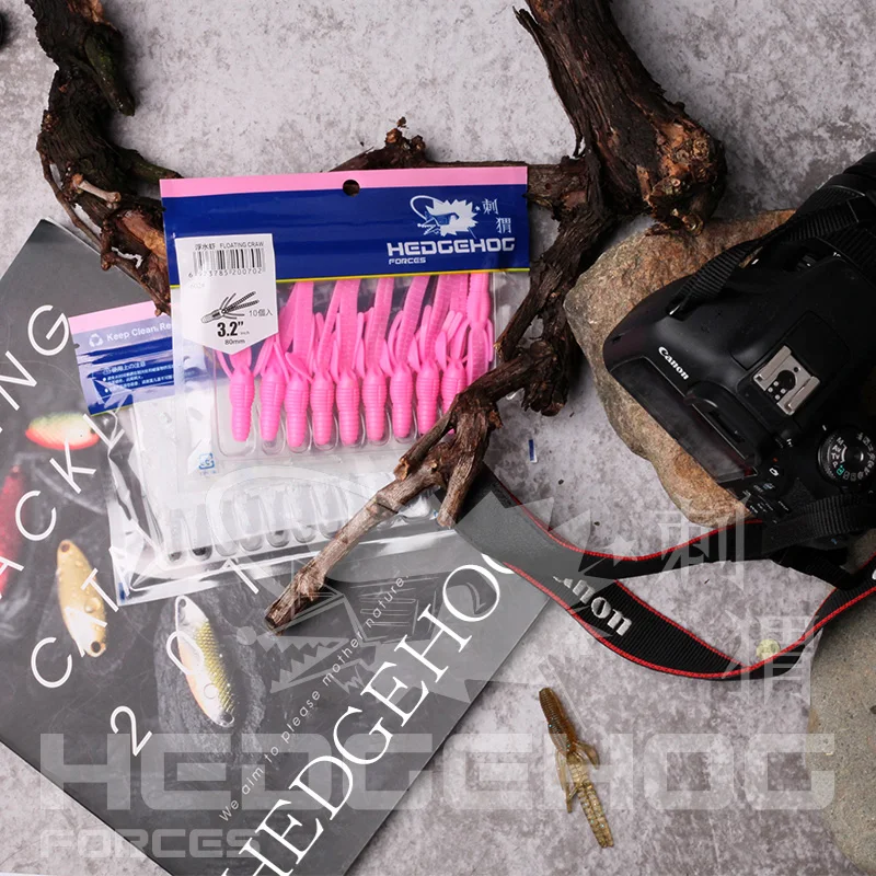 Camarón flotante, camarón flotante, lubina negra, cebo suave, Ned, grupo de pesca invertido, plantilla de cola de gancho de plomo - imagen 3