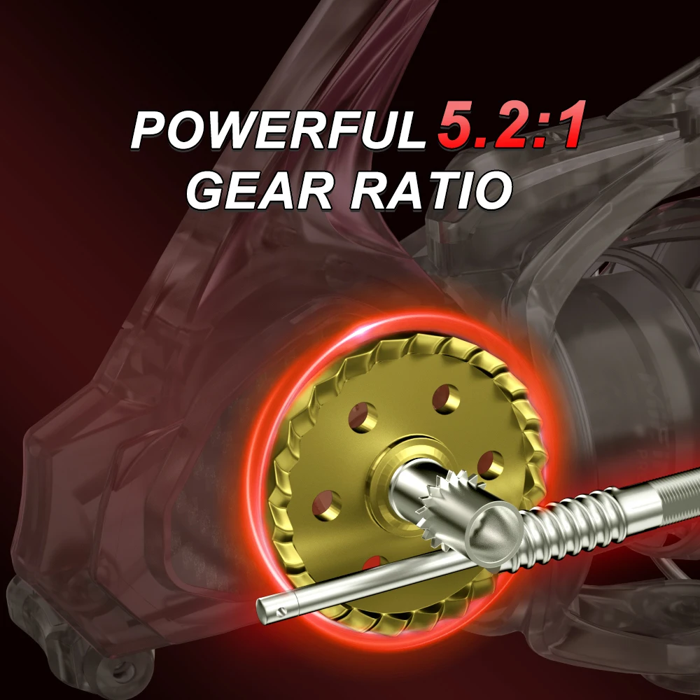 Carrete de pesca Mifine Marshall Pro, carretes giratorios ligeros 5,2: 1 BB 7 + 1 arrastre máximo 5,5 kg para pesca de trucha, agua salada y dulce - imagen 2