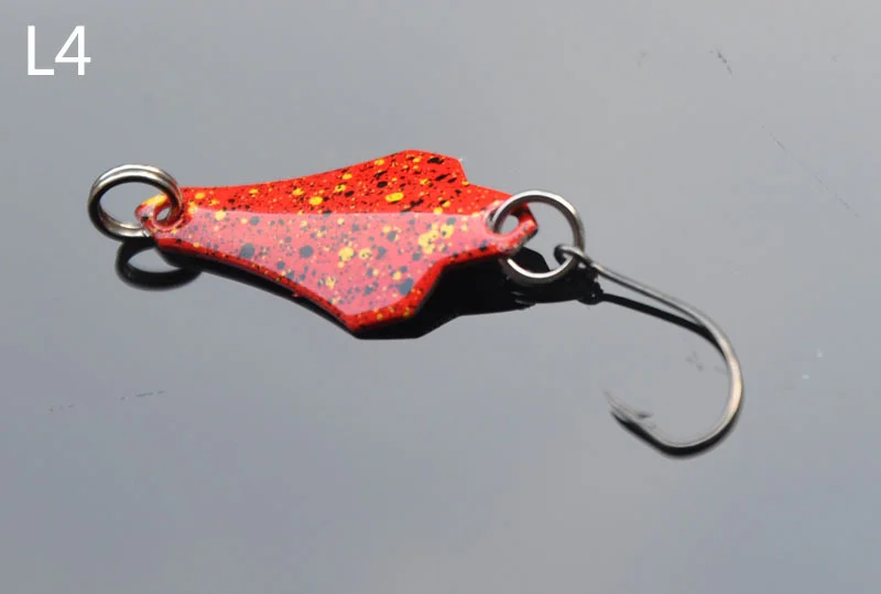 Goture-cuchara giratoria de Metal, de 25mm señuelo de pesca de trucha, 3g, pequeño cebo duro, lentejuelas, cuchara de pesca con un solo gancho, 1 piezas - imagen 4