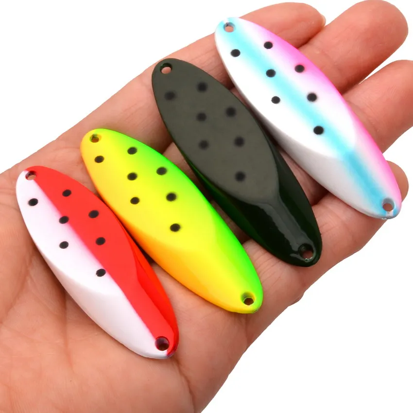 1 Uds 65g-5g cuchara giratoria de Metal señuelo de pesca de trucha cebo duro lentejuelas ruido Paillette cebo Artificial pequeño spinner de lentejuelas duras - imagen 3