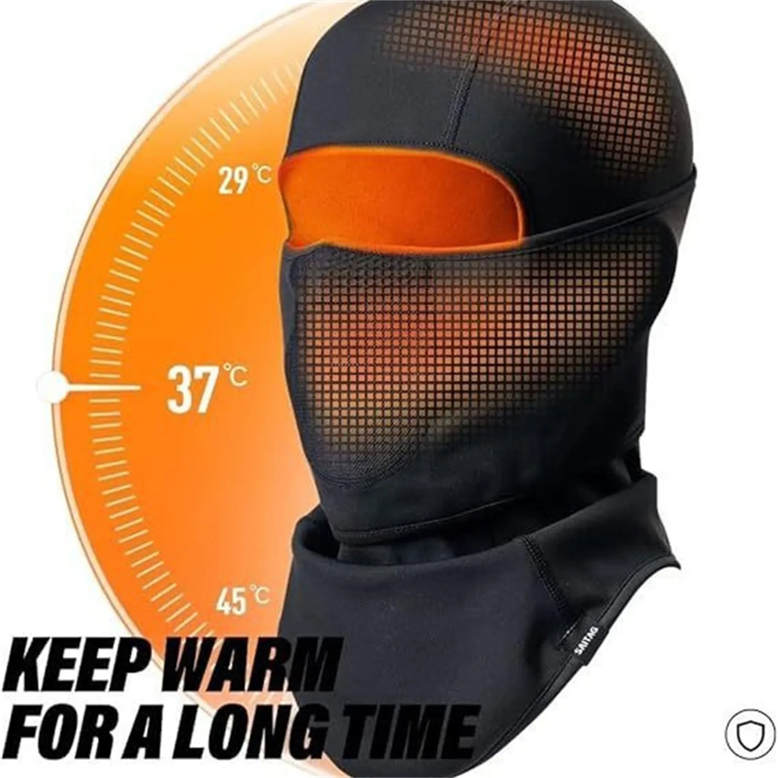 Mascarilla de esquí cálida para invierno, mascarilla facial transpirable a prueba de viento de felpa gruesa para ciclismo, esquí, pesca, Camping, gorros cómodos - imagen 3