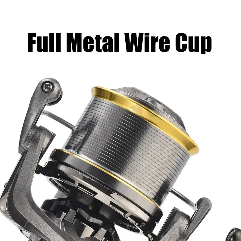 Carrete de pesca giratorio, ancla de 50kg, 18 rodamientos, 10000S, 12000S, 14000S, carrete fuerte, rueda de lubina de pesca en el mar de fundición larga - imagen 4