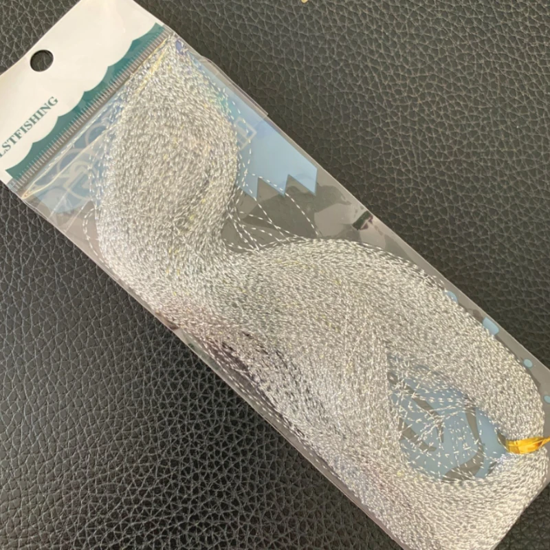 Falda de alambre de plumas de colores para remolque, Material de goma para manualidades, Jigs, pargo, cebo de pesca, señuelo de Luya, accesorios para peces de mar, 10 bolsas - imagen 5