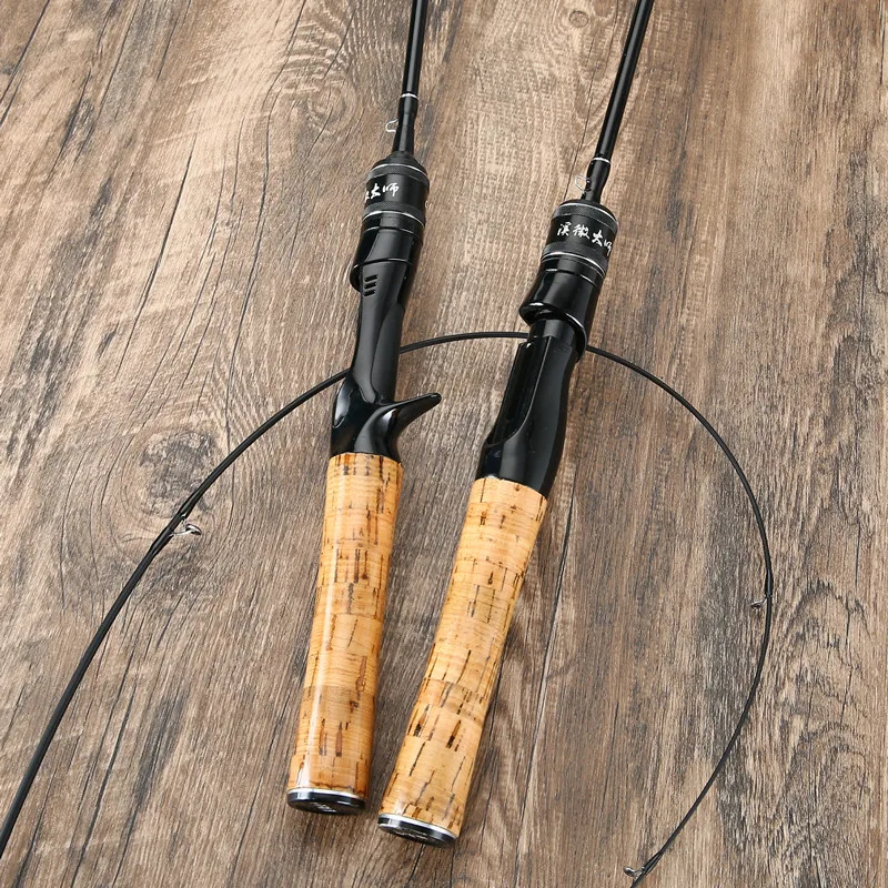 Caña de pescar ultraligera L/UL con 2 puntas superiores, cola suave de carbono, sólida, para surf, 1,65/1,8 M, caña giratoria de fundición para barco, señuelo para pesca - imagen 4