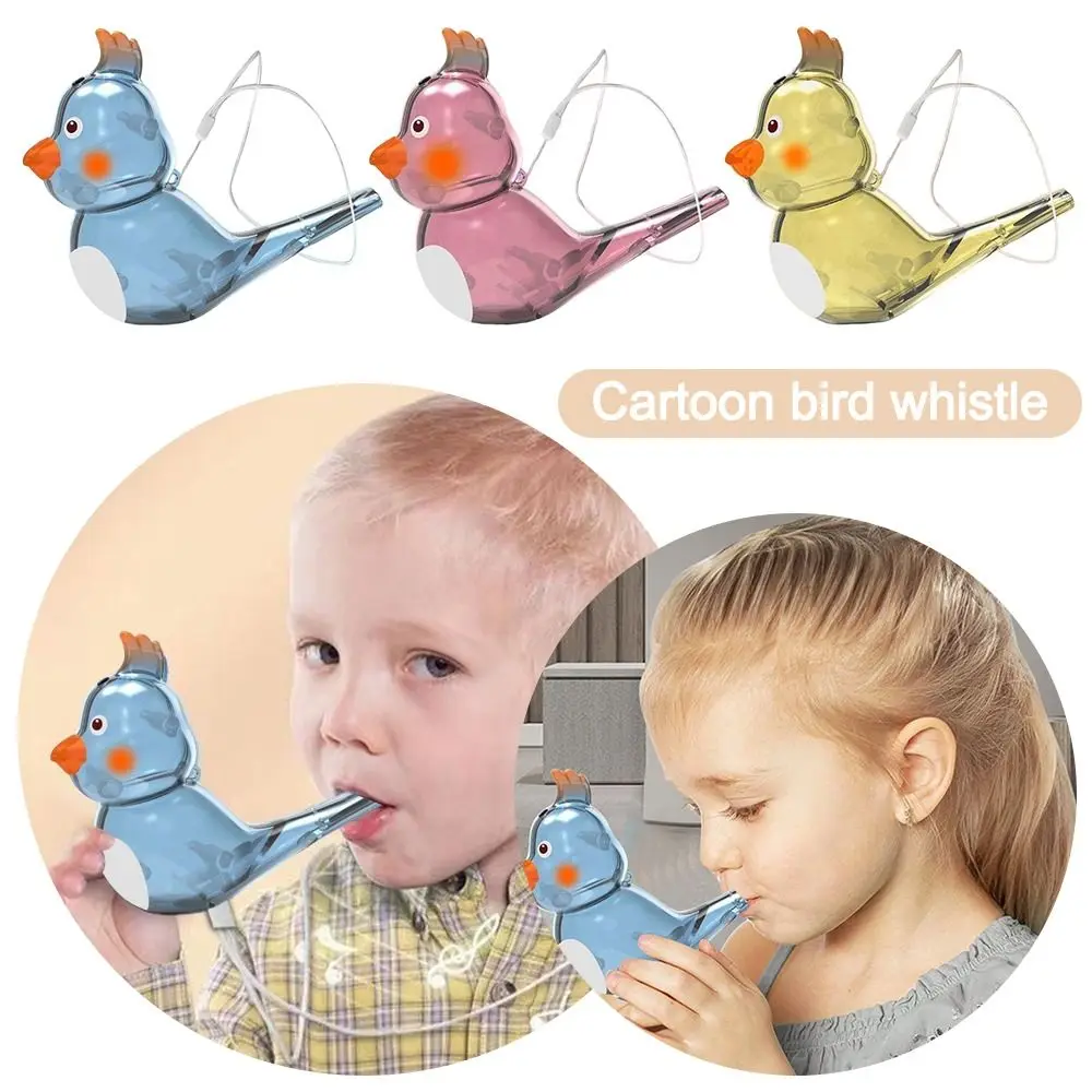 Añadir agua con cordón, silbato de pájaro acuático, agregar agua, silbato de pájaro de dibujos animados Multicolor, silbatos para cultivos de pájaros para niños