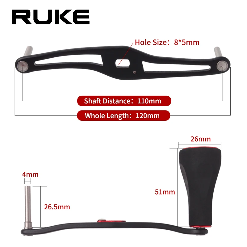 Ruke mango carrete aluminio – compatible Daiwa Shimano Abu Garcia - imagen 3
