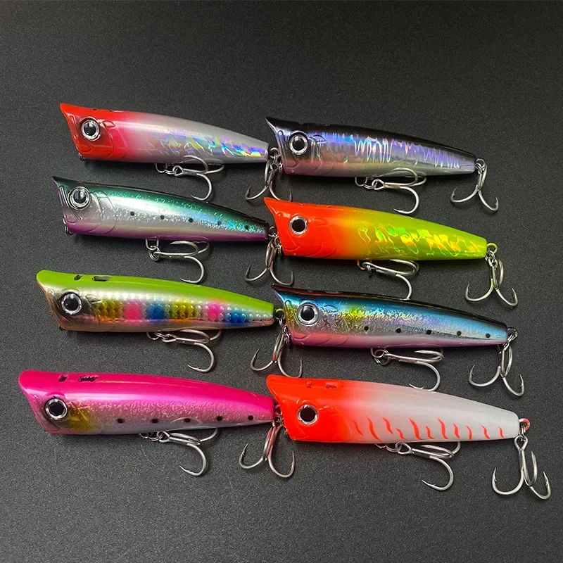 Señuelos de Pesca Topwater Popper, cebo duro Artificial flotante con pulverizador de agua, Swimbait para lubina de agua salada, 95mm, 24g - imagen 4