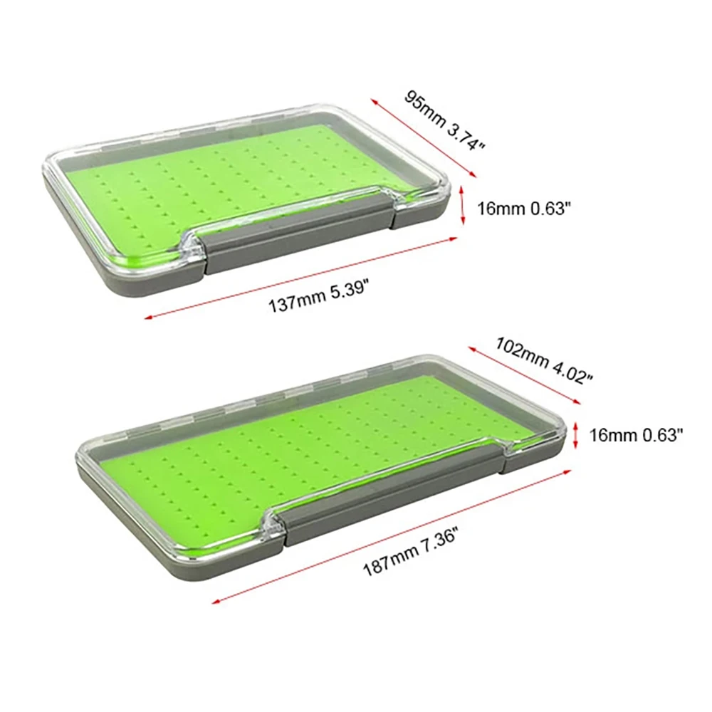 Aventik-caja de pesca con mosca impermeable, caja de almacenamiento de moscas transparente con funda de inserción de silicona, accesorio de pesca - imagen 2