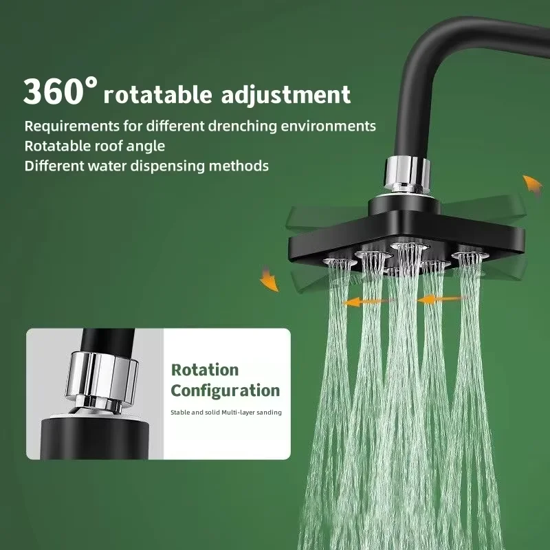 360 °   Cabezal de ducha con pulverizador superior presurizado Mini envolvente, cabezal de ducha de lluvia de agua grande, accesorios de baño para el hogar, Universal - imagen 3