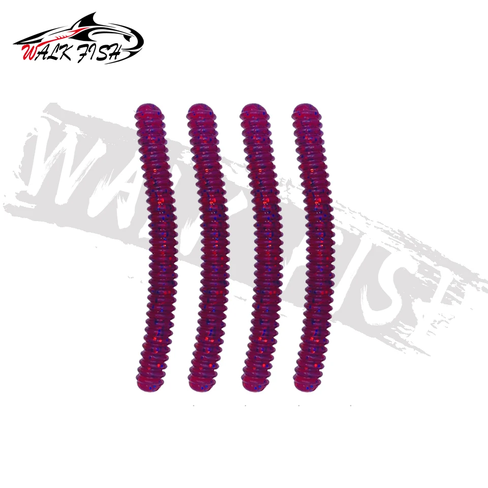 WALK FISH-señuelo suave de 4 piezas, gusano de tierra, 100mm, 6g, tornillo de rosca, cebo de Pesca, gusano de hundimiento, simulación, aparejo de tiro descendente, Jigging - imagen 3