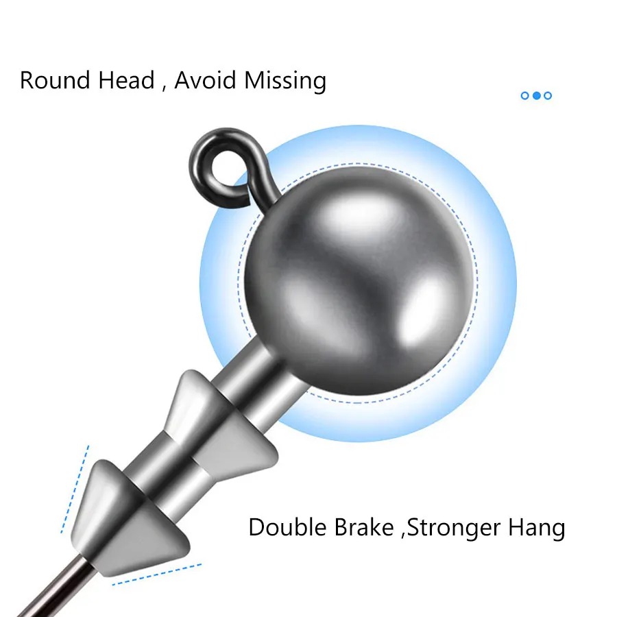 Gancho de cabeza de anzuelo de pesca con rosca de 3,5g/5g/7g/10g/14g para señuelo suave, anzuelo de gusano, anzuelos de pesca afilados, nuevo - imagen 5