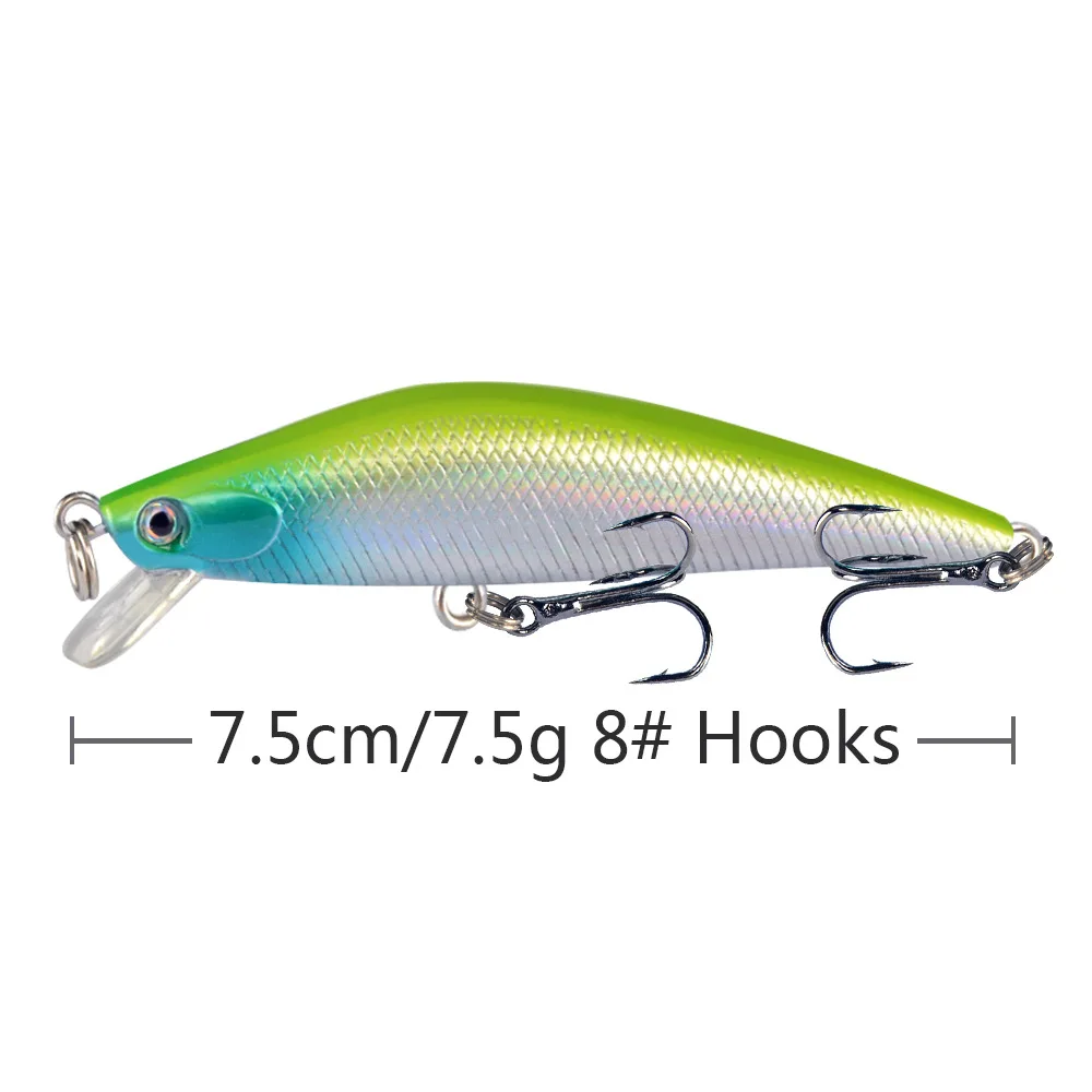 Señuelo de Pesca de pececillos, 1 piezas, 75mm, 7,5g, Isca, cebo duro Artificial, carpas, aparejos - imagen 4