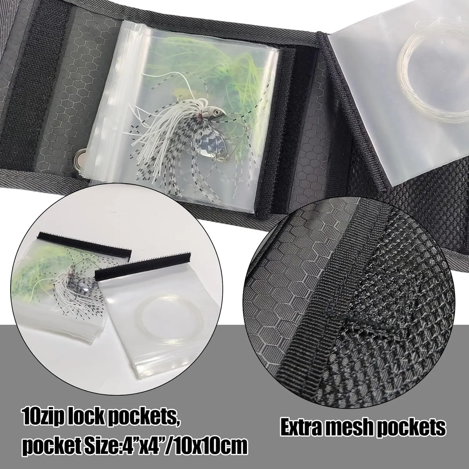 Aventik-carpeta de aparejos de pesca con 10 bolsillos, líder de pesca con mosca, línea Tippet, funda líder, almacenamiento Tippet, paquete de pesca con mosca - imagen 5